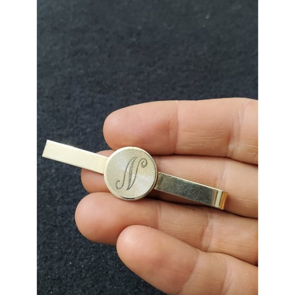 Vintage Tie Bar Clip: N Letter Initial - Picture 2 of 8